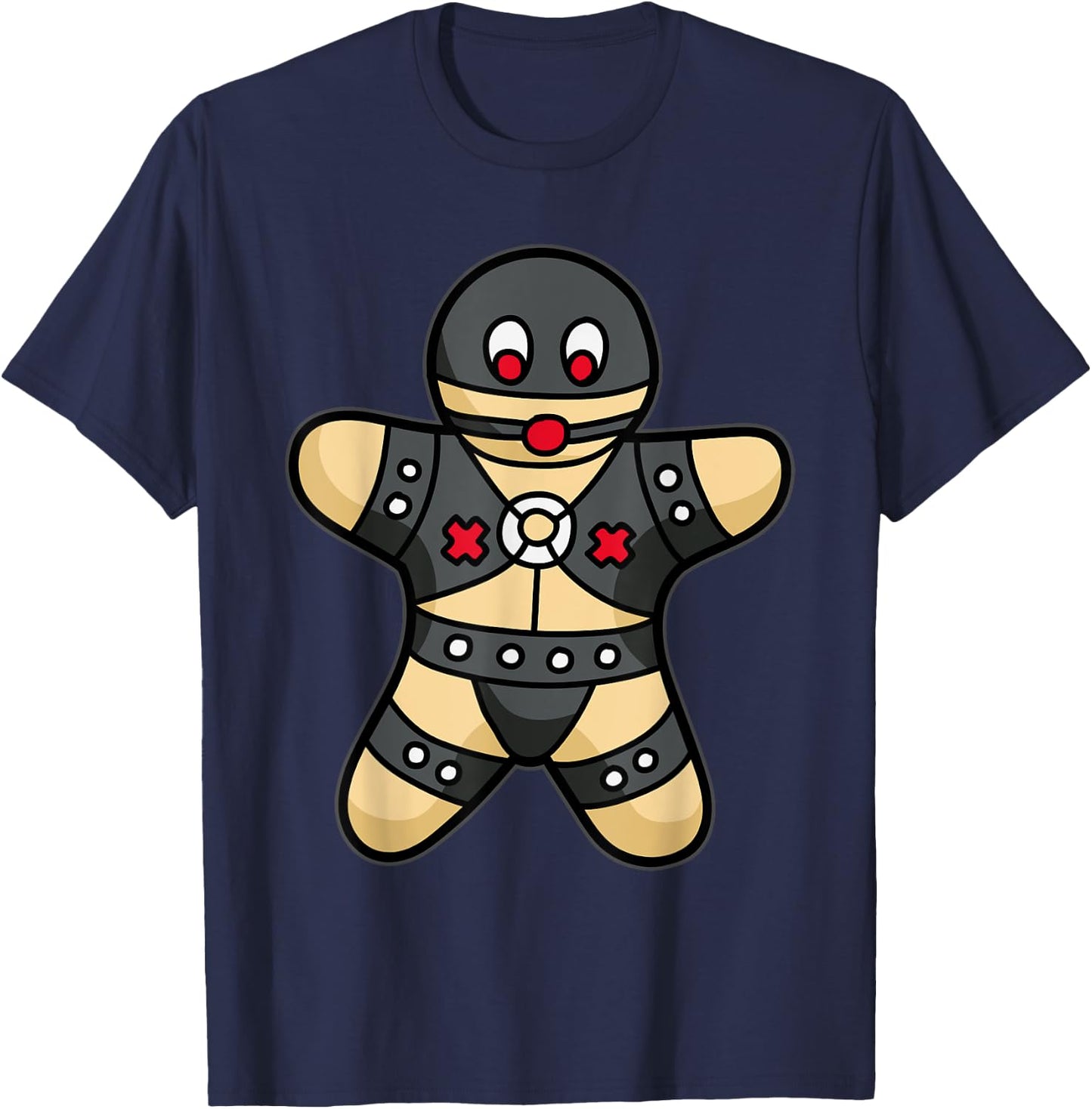 Kinky Gingerbread Man - BDSM & Bondage Humor T-Shirt - T-Shirt | Navy