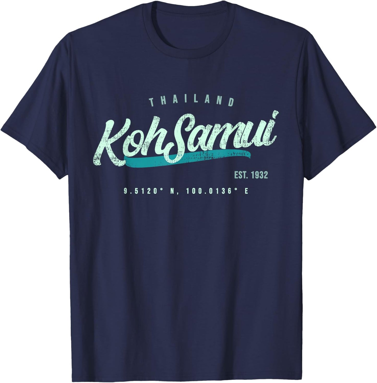 Ko Samui Thailand Retro T-Shirt - T-Shirt | Navy