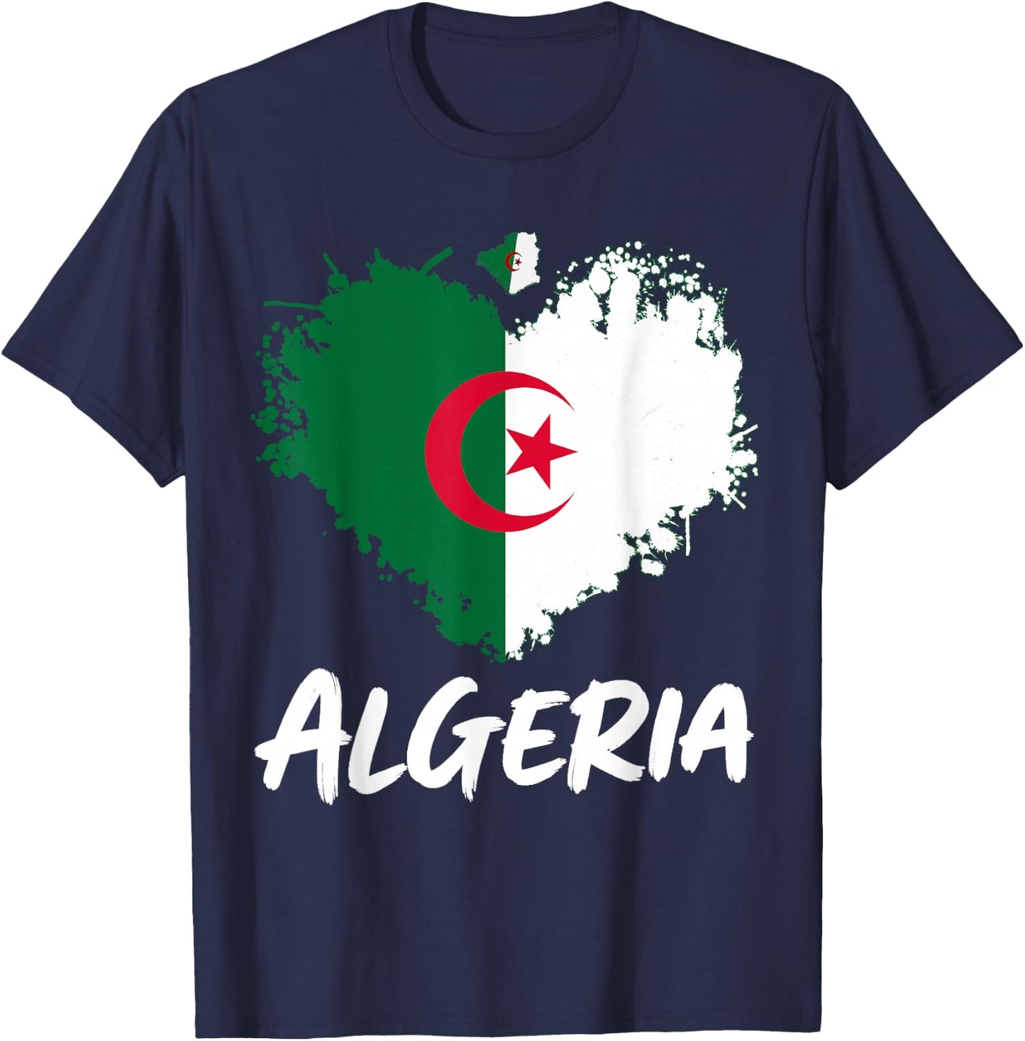 Algerian Flag Heritage Outfit Idea Algeria Themed T-Shirt - T-Shirt | Navy