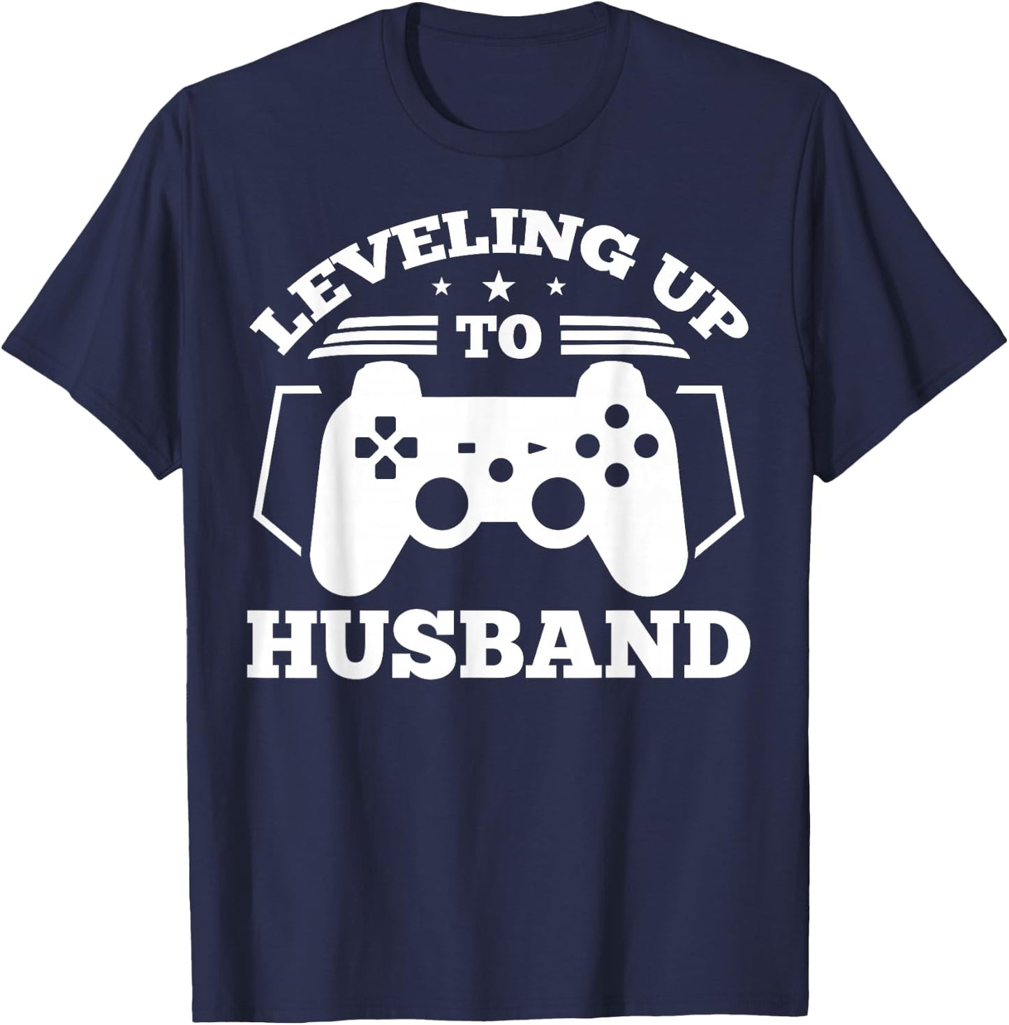Gamer Engagement gift, Leveling Up To Husband design T-Shirt - T-Shirt | Navy