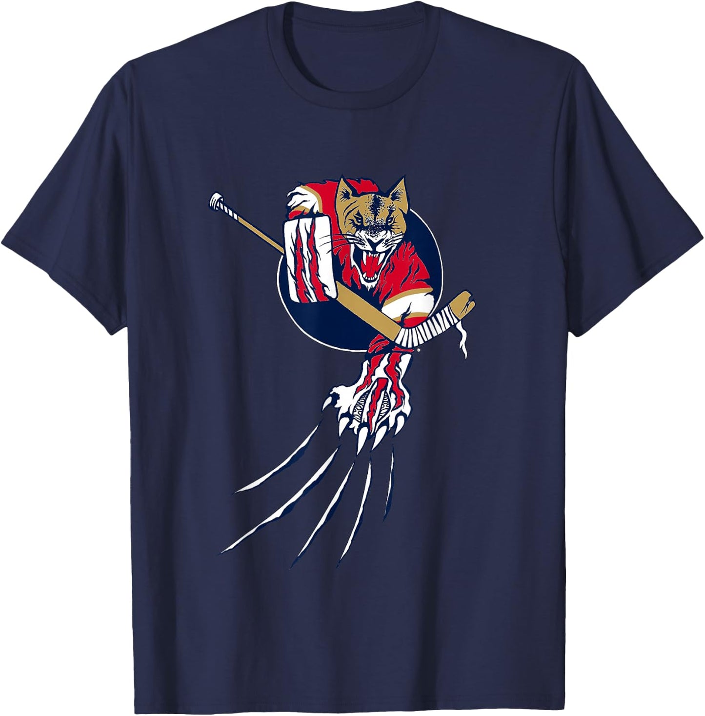 Ice Beast Lion Panther Cougar Hockey Claws Logo T-Shirt - T-Shirt | Navy