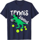 Toddler Tennis Dinosaur for Boys and Girls Funny T-Shirt - T-Shirt | Navy