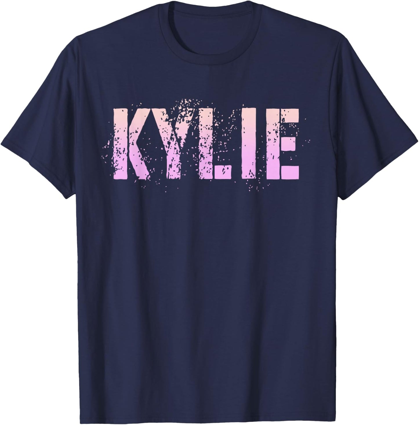 Vintage Kylie Girls Name Grunge Pink Custom Birthday Mom Sis T-Shirt - T-Shirt | Navy