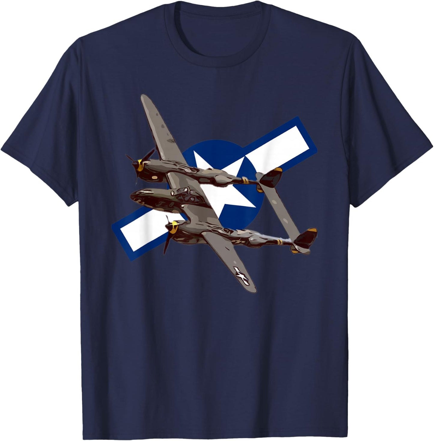 American WW2 Planes P-38 Airplane Spotting T-Shirt - T-Shirt | Navy