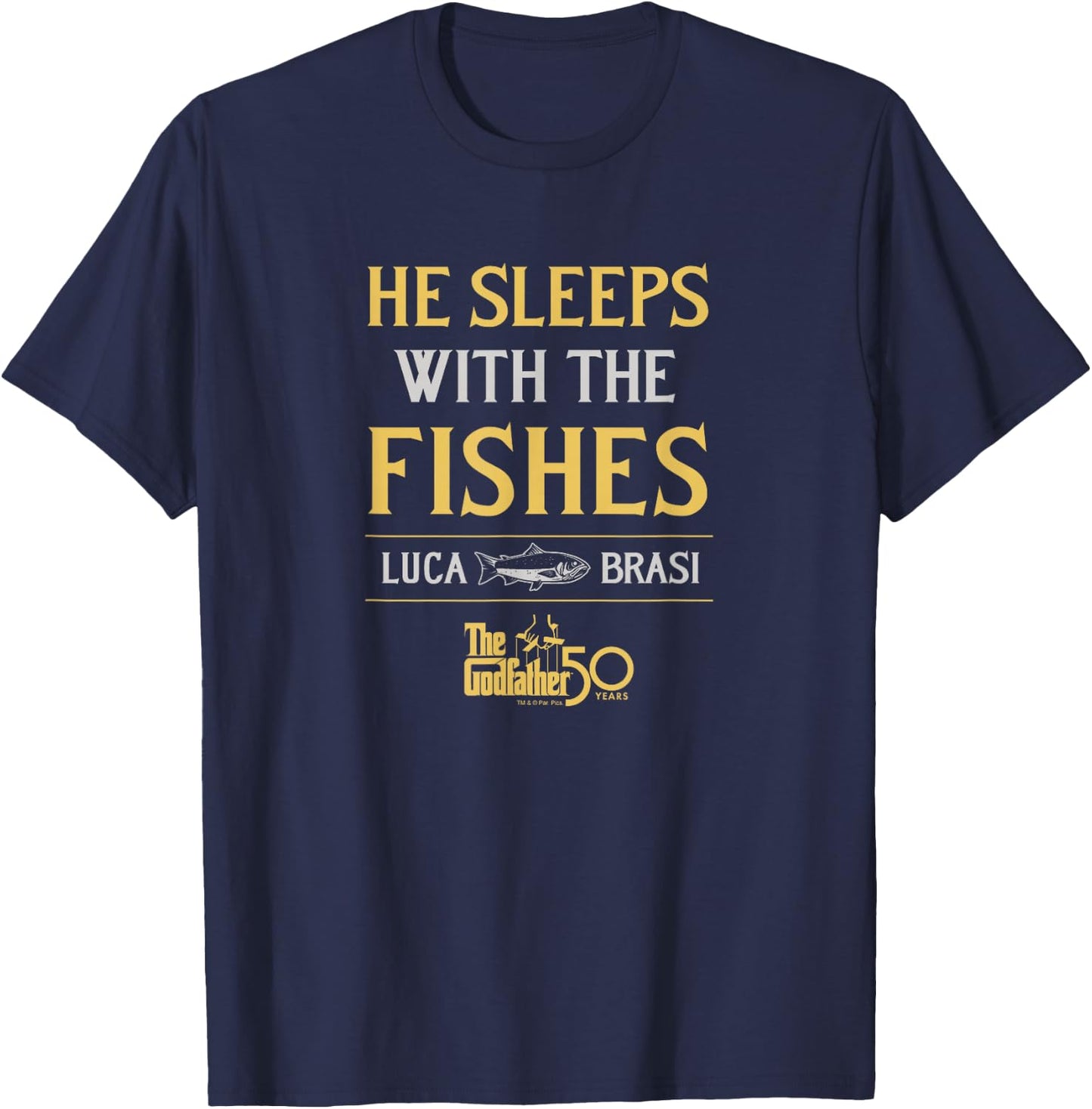 The Godfather - He Sleeps With Fishes T-Shirt - T-Shirt | Navy