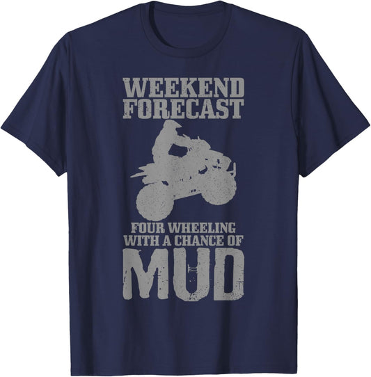 Quad Bike ATV Random Gravity Checks Funny Gift T-Shirt - T-Shirt | Navy