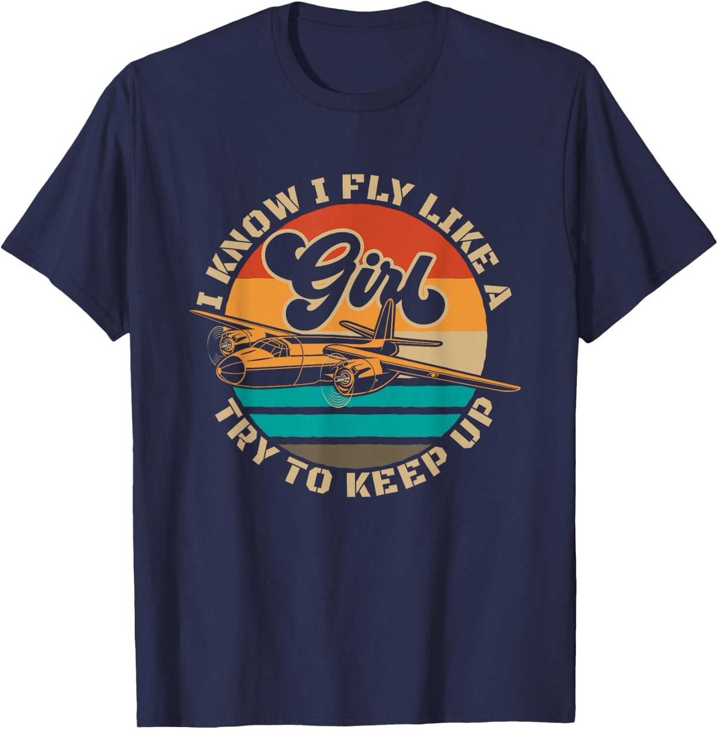 Female Pilot For A Pilot Professionals And Plane Humor Lover T-Shirt - T-Shirt | Navy