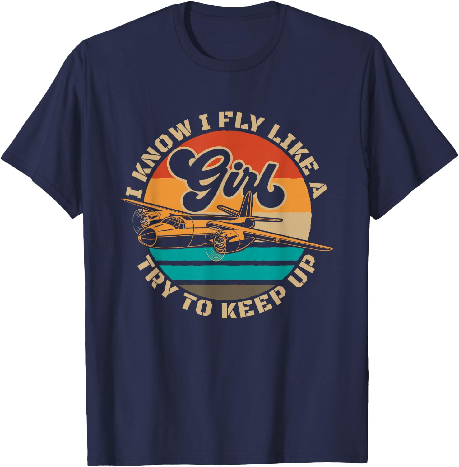 Female Pilot For A Pilot Professionals And Plane Humor Lover T-Shirt - T-Shirt | Navy