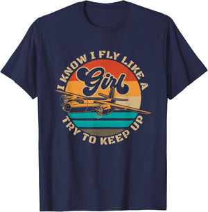 Female Pilot For A Pilot Professionals And Plane Humor Lover T-Shirt - T-Shirt | Navy