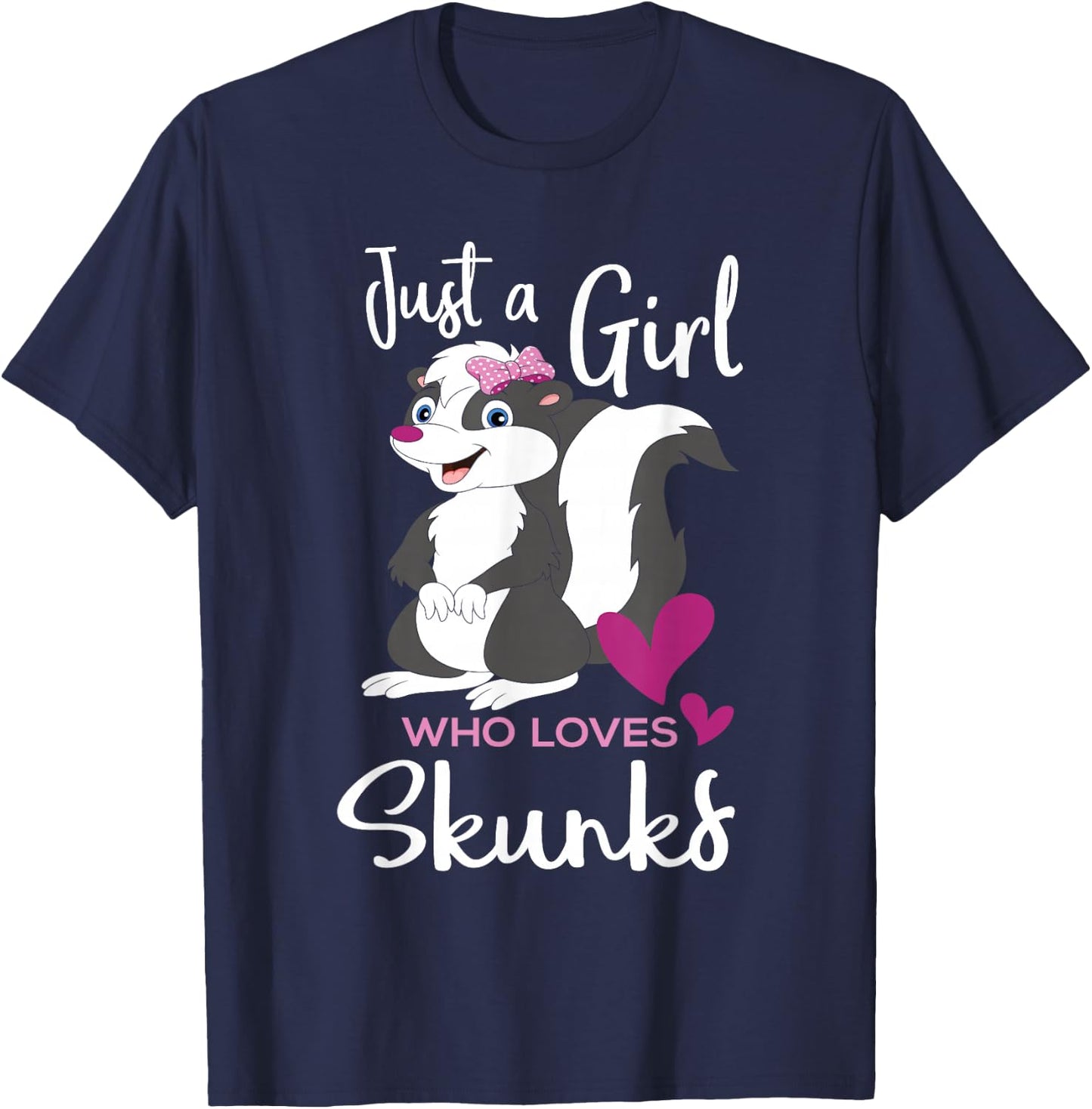 A Girl Who Loves Skunks - Skunk Lover Zookeeper Zoologist T-Shirt - T-Shirt | Navy