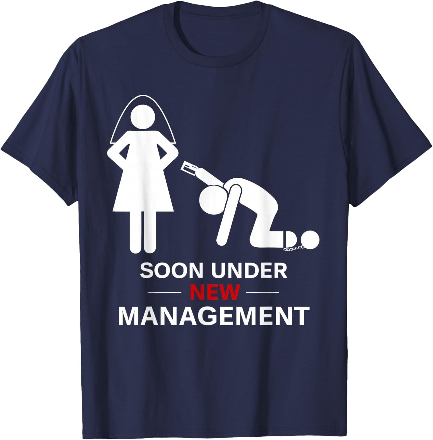 Groom Shirt, Stag Party, Under New Leadership T-Shirt - T-Shirt | Navy