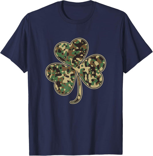 St Patricks Day Irish Shamrock Camo Camouflage Women T-Shirt - T-Shirt | Navy