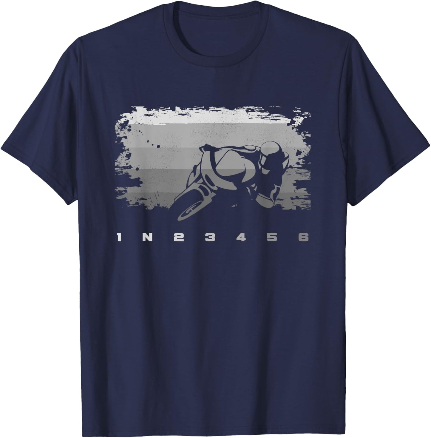 Motorcycle Clothing for Bikers -Adults Black Motorcycle Small Classic Fit Cotton 60% Polyester 40% Short Sleeve T-Shirt - T-Shirt | Navy