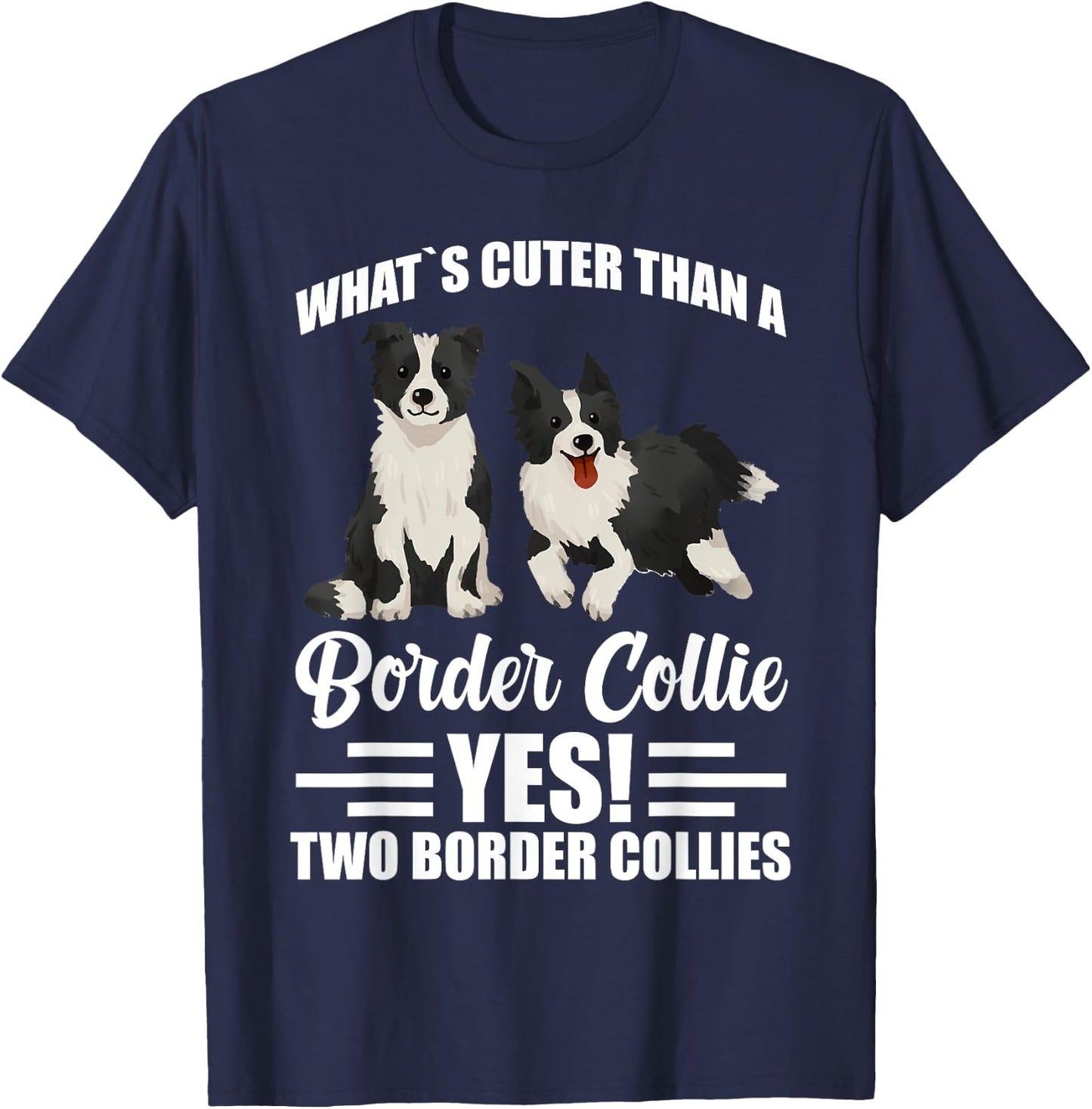Two Border Collies T-Shirt - T-Shirt | Navy