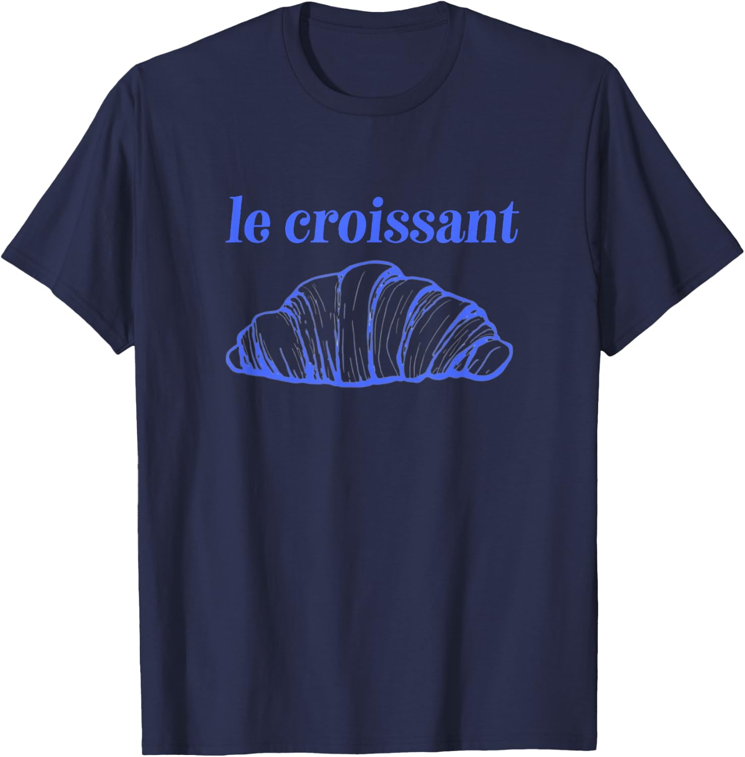 Le Croissant Funny French Bakery Design T-Shirt - T-Shirt | Navy
