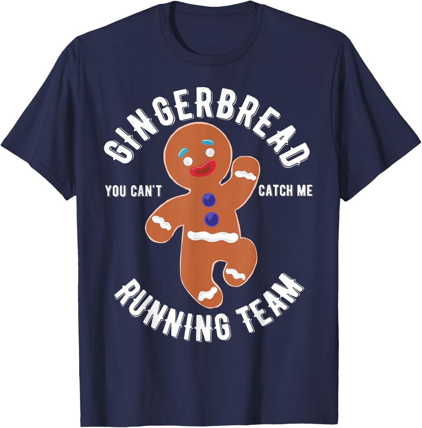 Gingerbread Running Team funny Gingerbread Christmas T-Shirt - T-Shirt | Navy