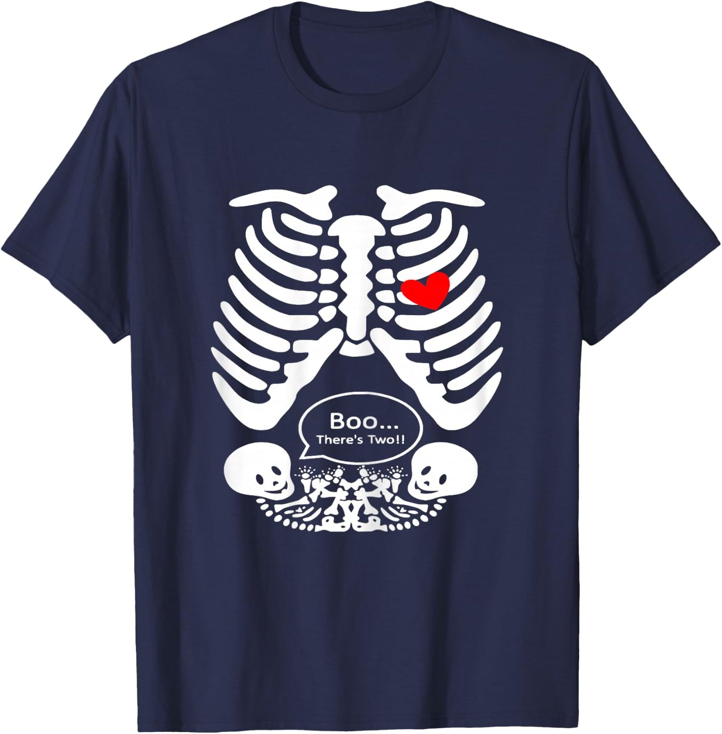 Twins Baby Bump Pregnant Women Mom Mama Announcement Costume T-Shirt - T-Shirt | Navy
