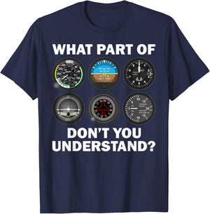 Funny Pilot Art Men Women Aviation Airline Pilot Instruments Small T-Shirt - T-Shirt | Navy