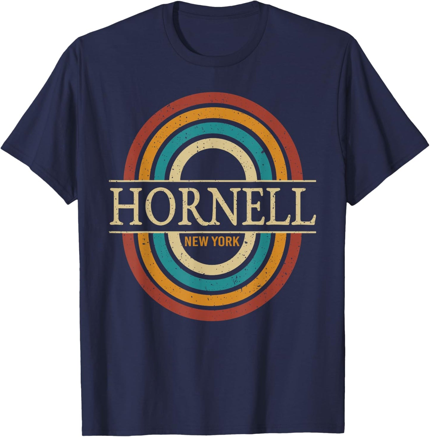 Vintage Retro Hornell NY New York Souvenir Men Women T-Shirt - T-Shirt | Navy