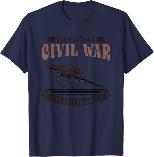 Official Civil War Enthusiast American Lover US Reenactor T-Shirt - T-Shirt | Navy