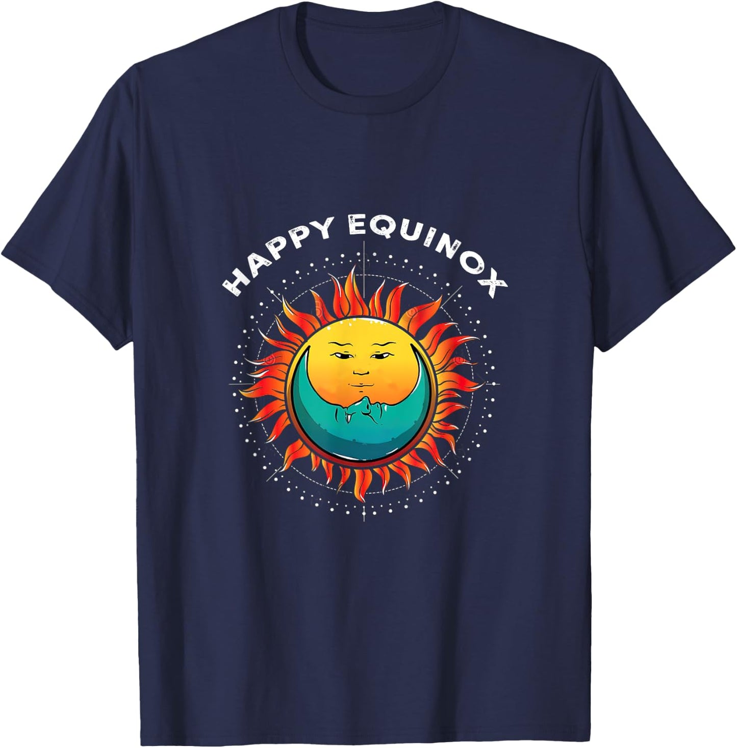 Happy-Equinox Day March Fall Solstice-Equal Day and Night T-Shirt - T-Shirt | Navy