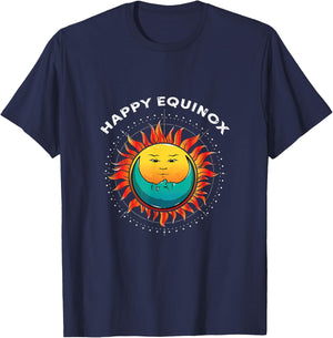 Happy-Equinox Day March Fall Solstice-Equal Day and Night T-Shirt - T-Shirt | Navy