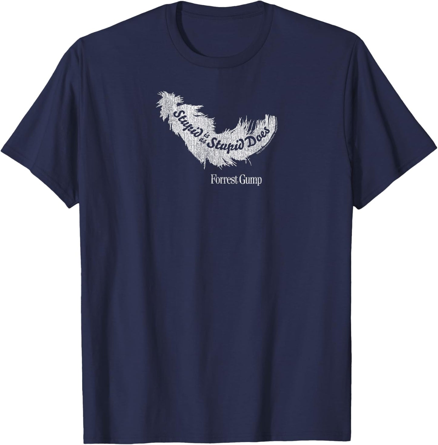 Forrest Gump Stupid is as Stupid Does Feather T-Shirt - T-Shirt | Navy