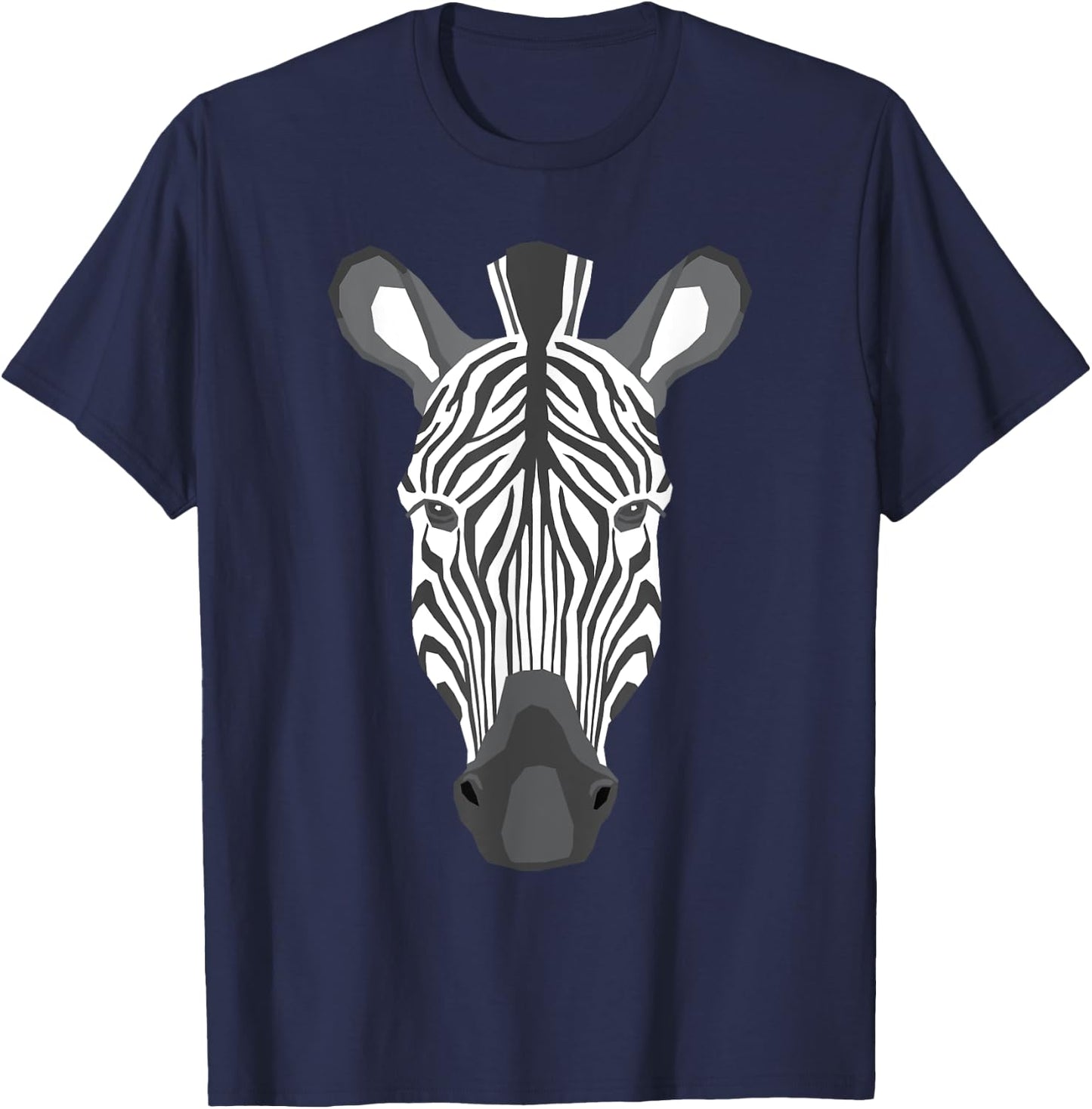 Zebra Head - Wildlife Safari Animal Lover Zookeeper T-Shirt - T-Shirt | Navy