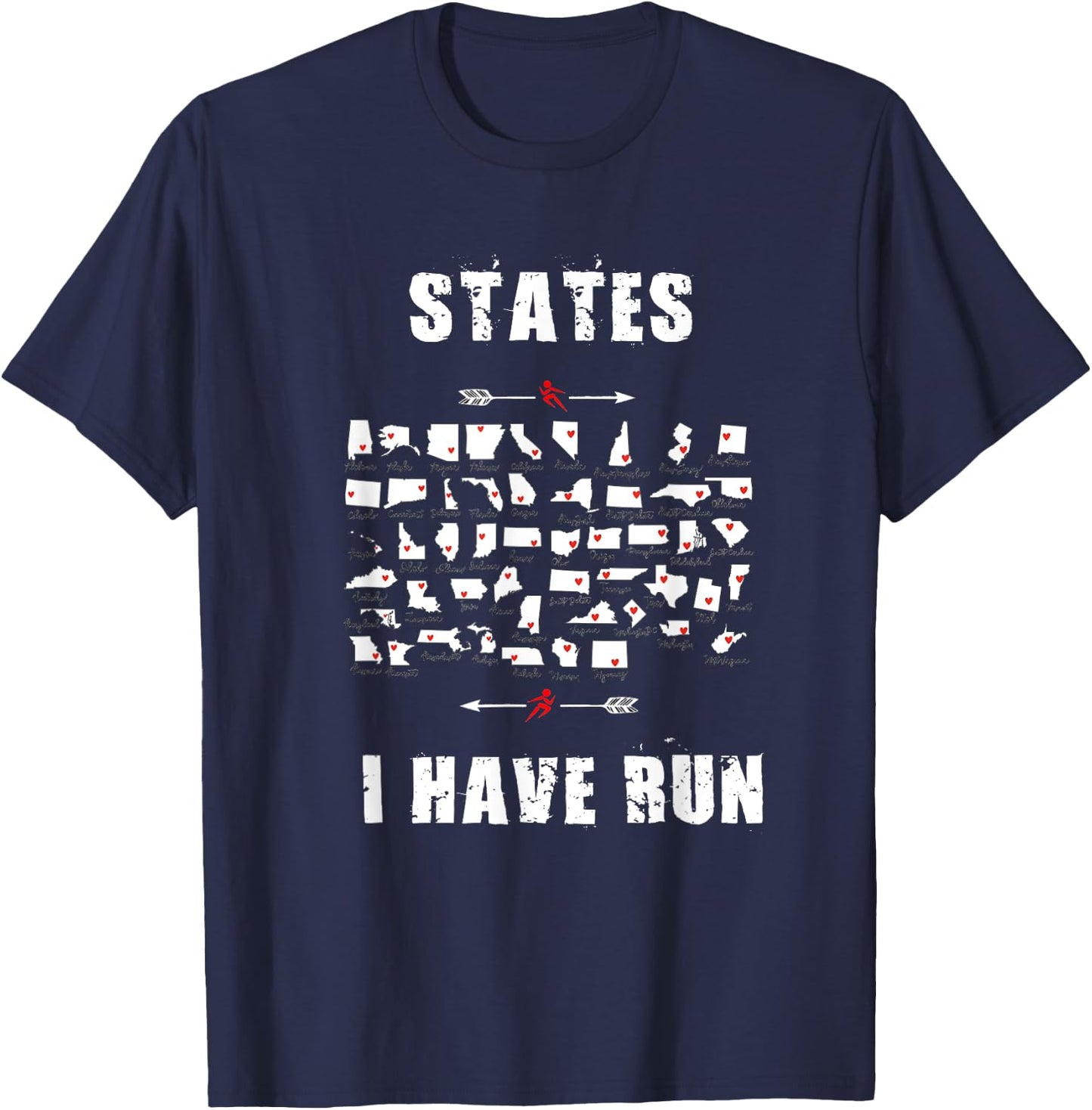 I Have Run 50 States Club Halffanatics Marathon Enthusiasts T-Shirt - T-Shirt | Navy