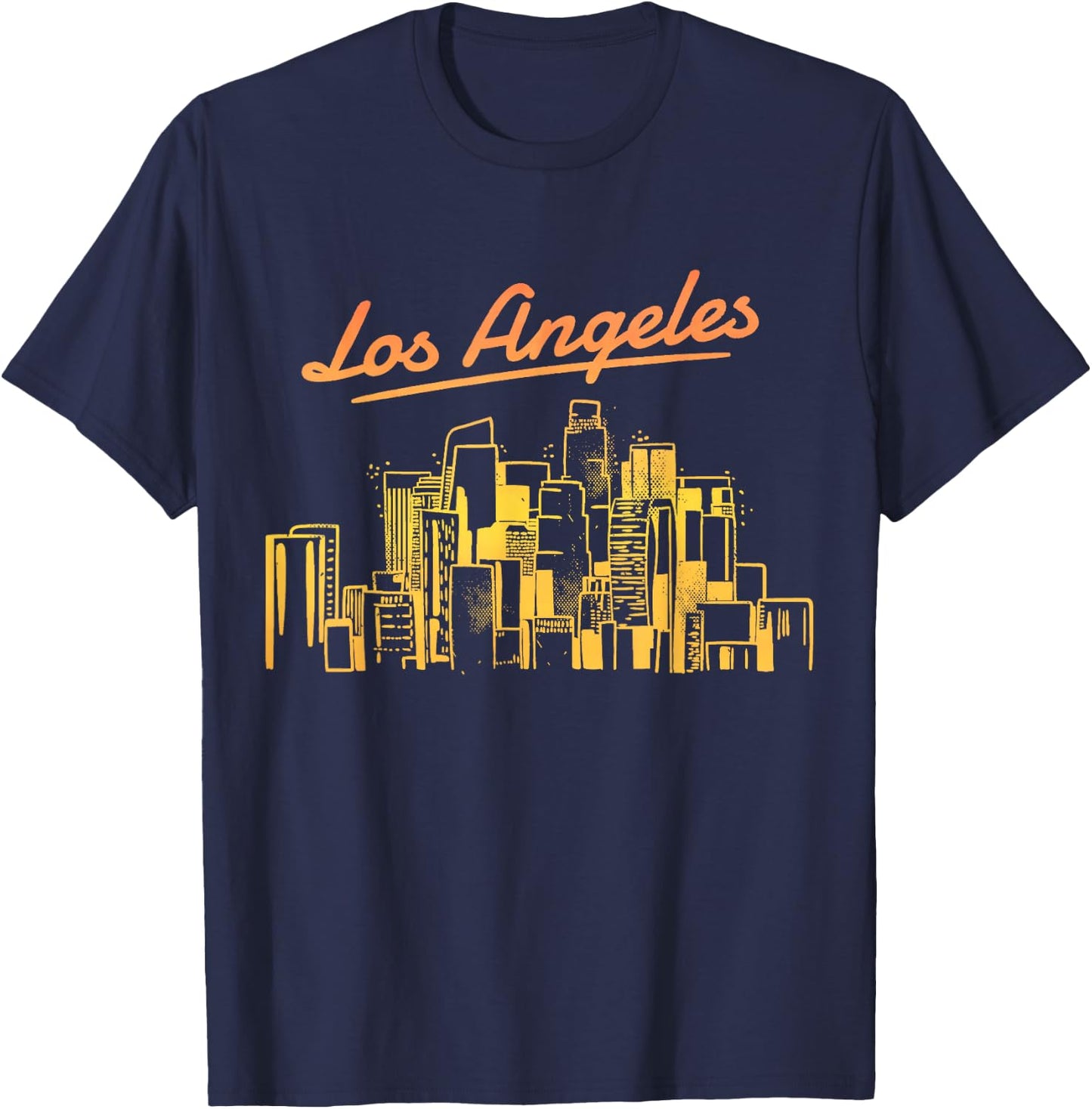 Los Angeles Skyline LA Vintage California T-Shirt - T-Shirt | Navy