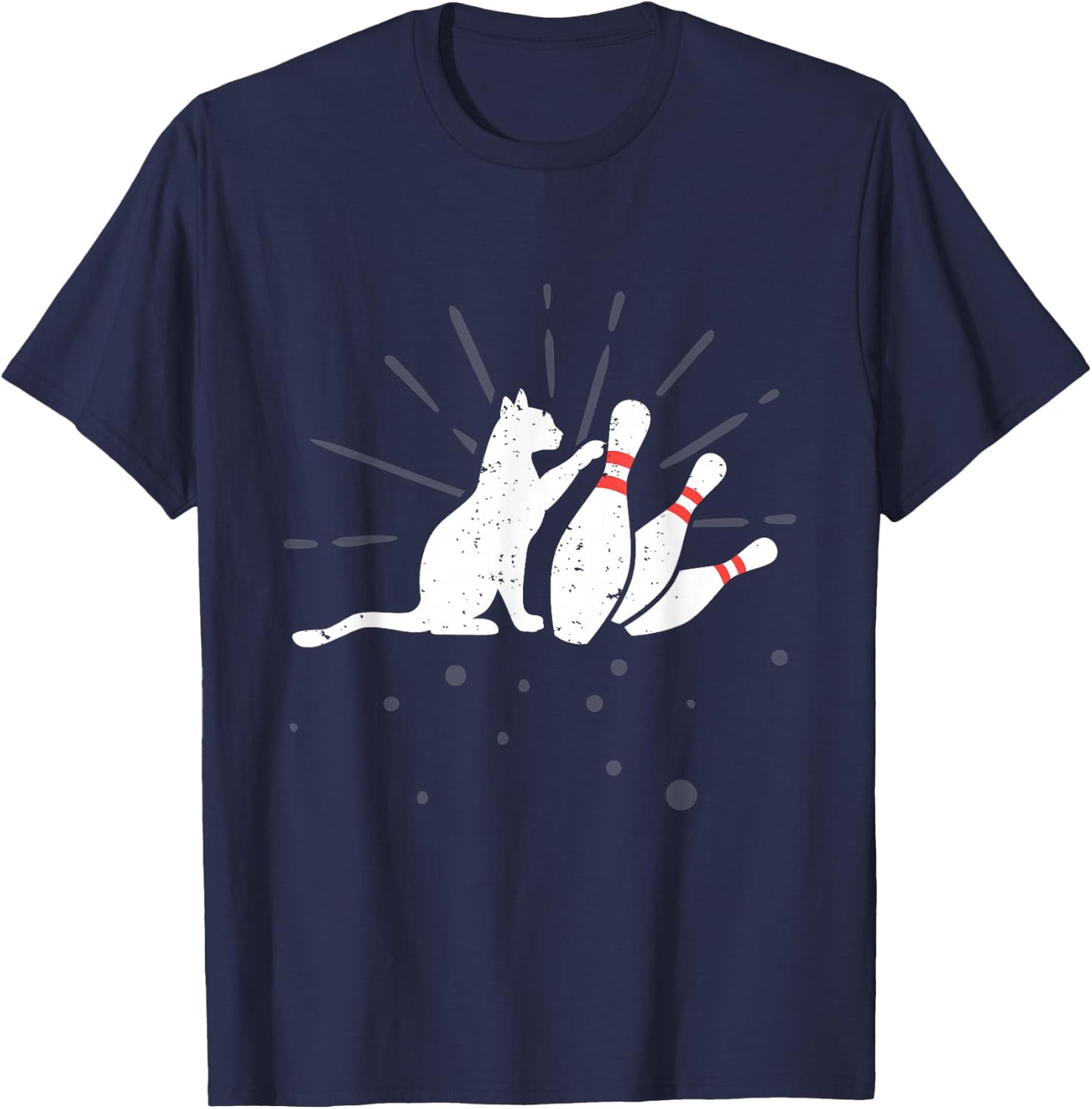 Ornery Alley Cat Tipping Pins Shirt Funny Bowling Attire T-Shirt - T-Shirt | Navy