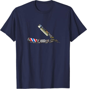 Barber Hairstylist Razor T-Shirt - T-Shirt | Navy