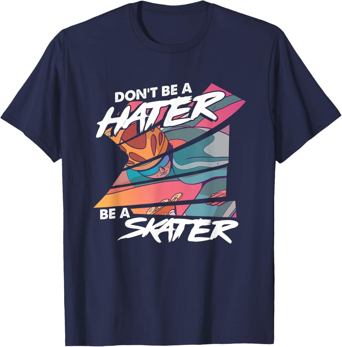 Skate Skating Skater Hater Blades Inline Rollerblades Gift T-Shirt - T-Shirt | Navy