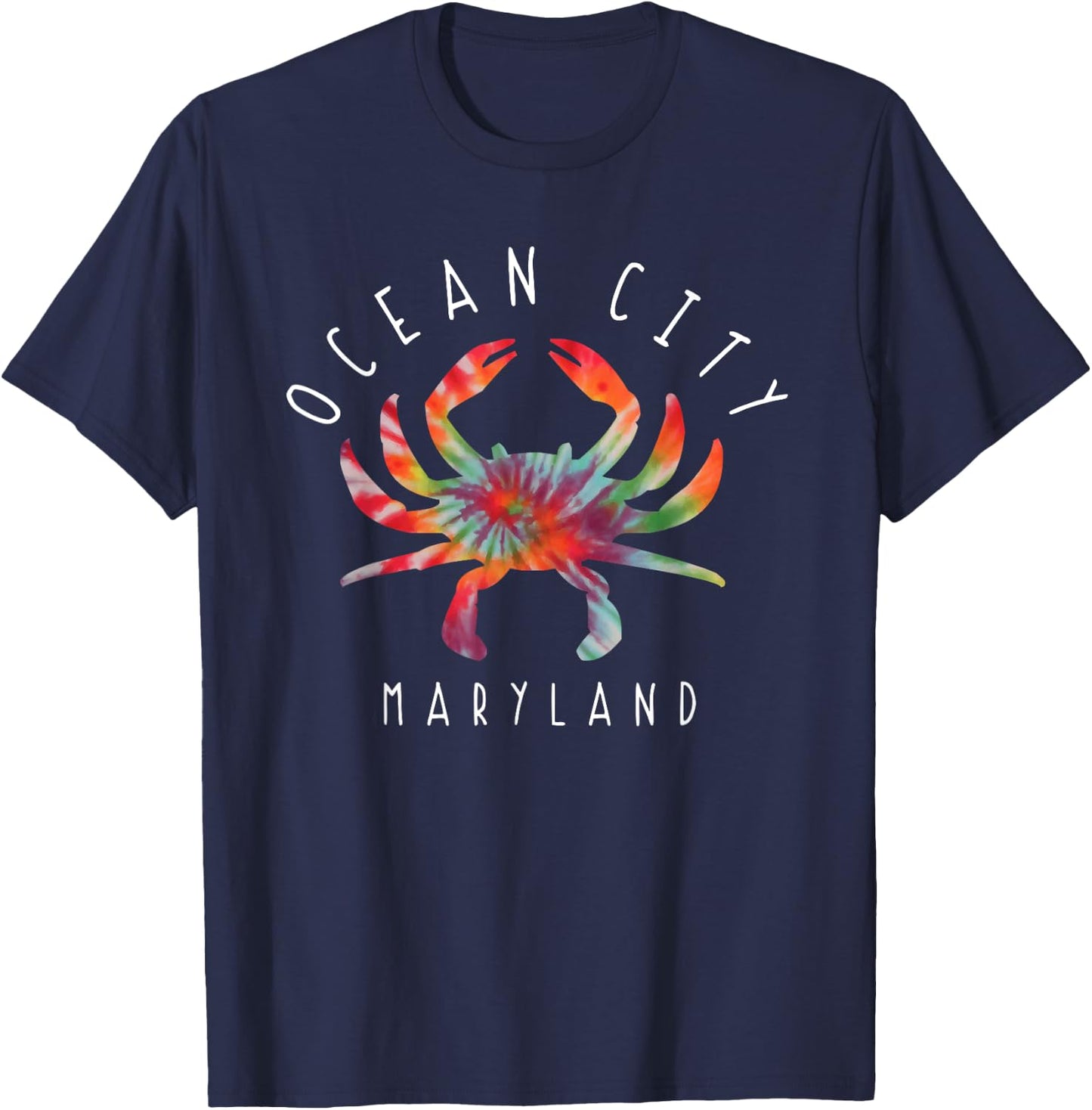 Ocean City Maryland Crab Tie Dye Summer Vacation T-Shirt - T-Shirt | Navy