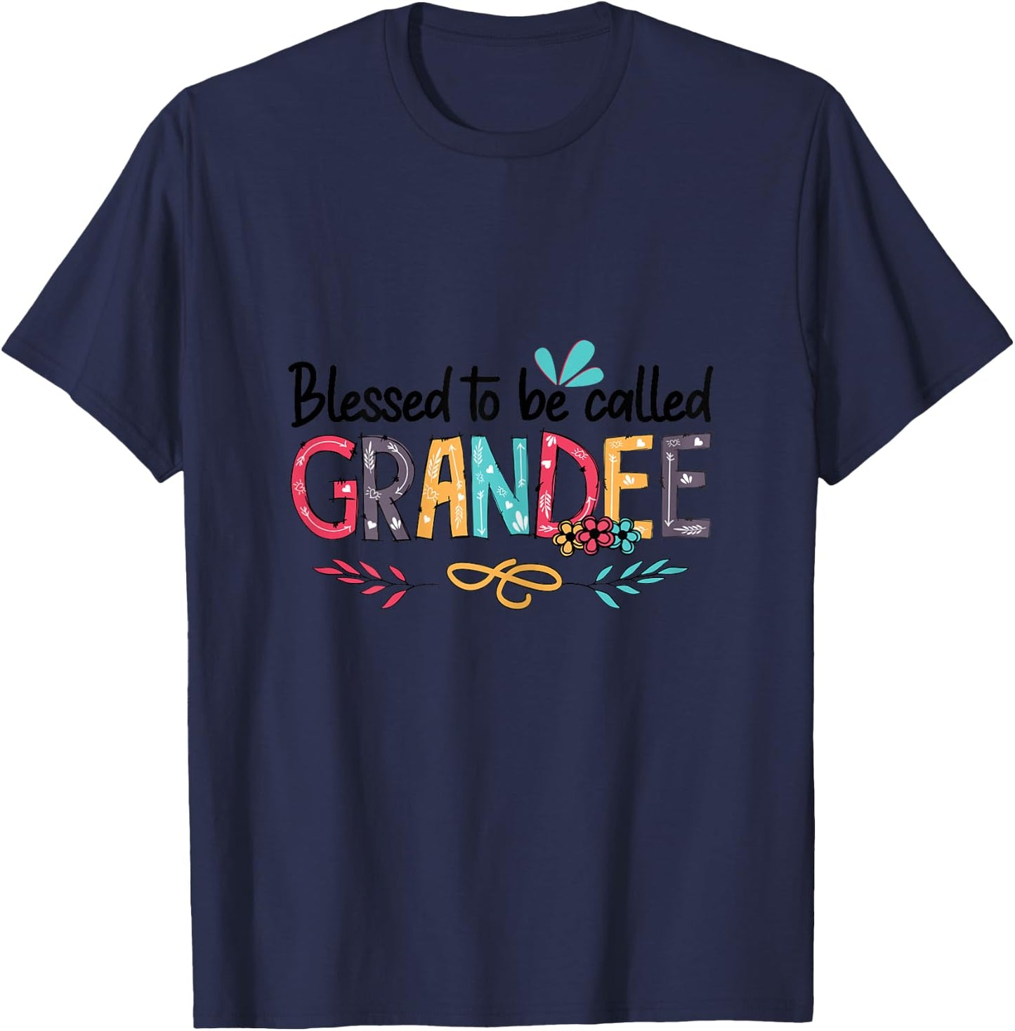 Blessed To Be Called Grandee Funny Mom Mother's Day T-Shirt - T-Shirt | Navy