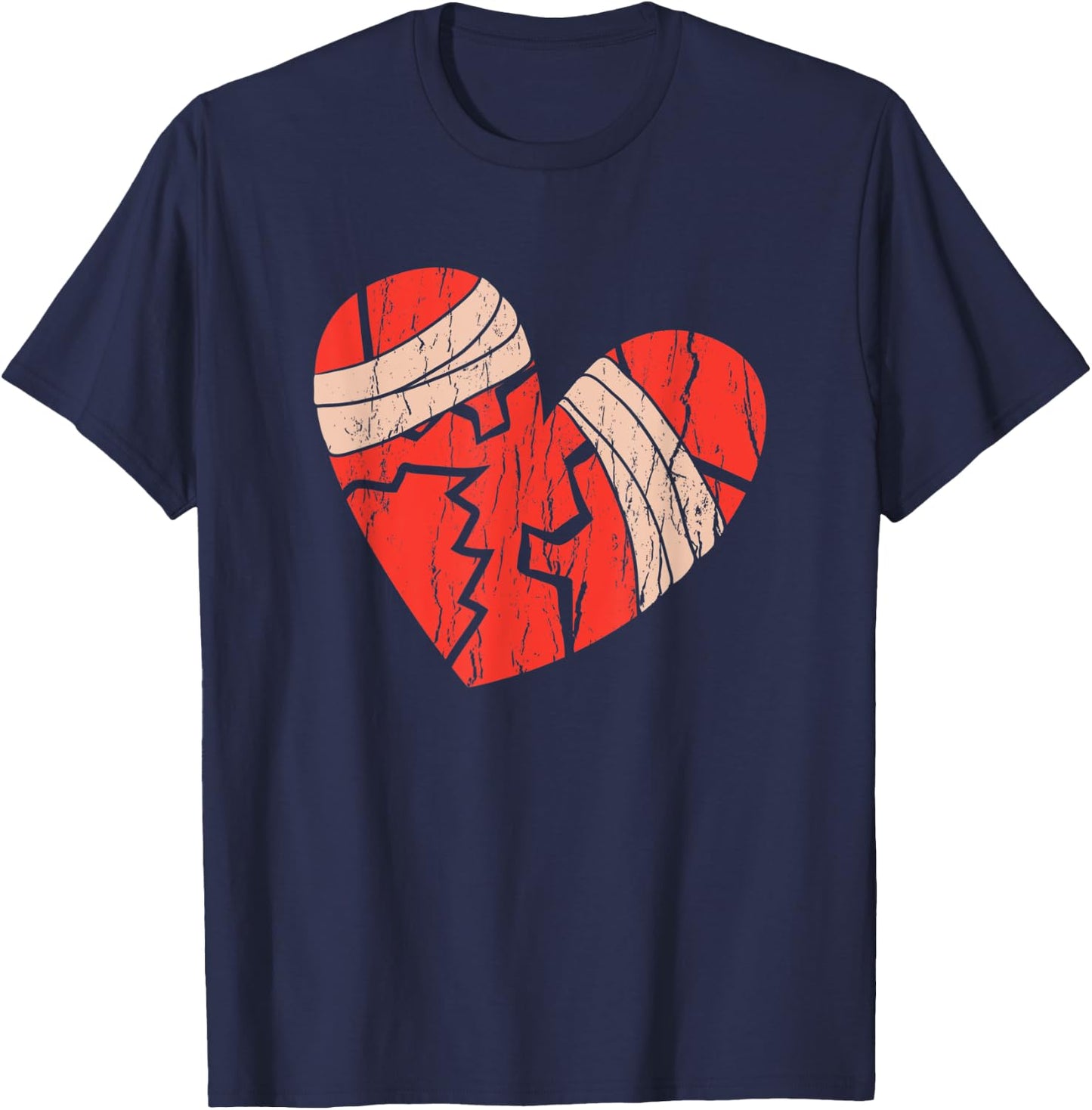 Broken Hearts Clothing Gift Women Valentine Day T-Shirt - T-Shirt | Navy