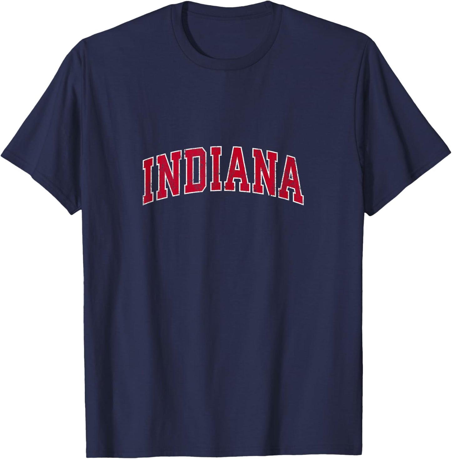 Indiana IN Vintage Sports Design Red Design T-Shirt - T-Shirt | Navy