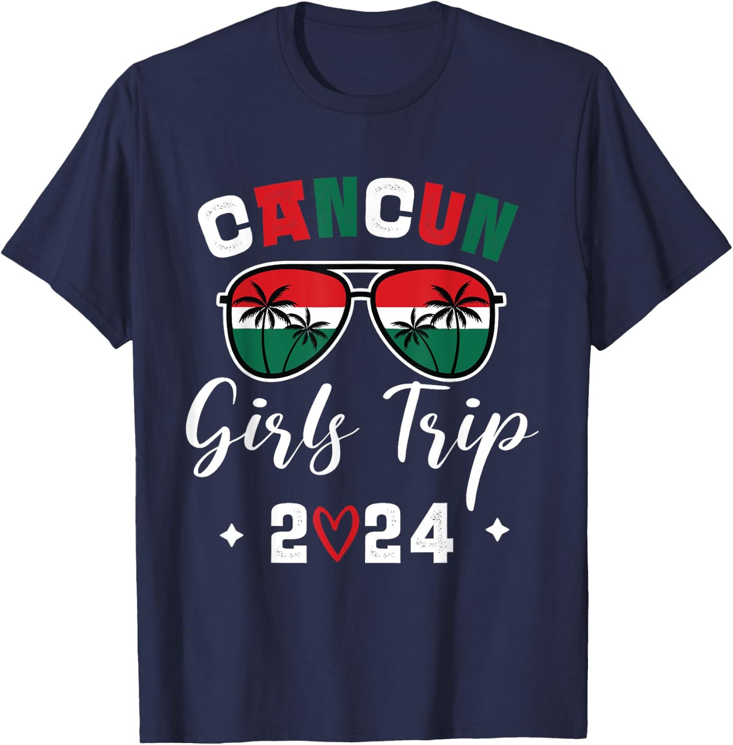 Girls Trip Cancun Mexico 2024 Matching T-Shirt - T-Shirt | Navy