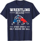 Funny Wrestling Design For Kids Men Women Wrestle Athletes T-Shirt - T-Shirt | Navy