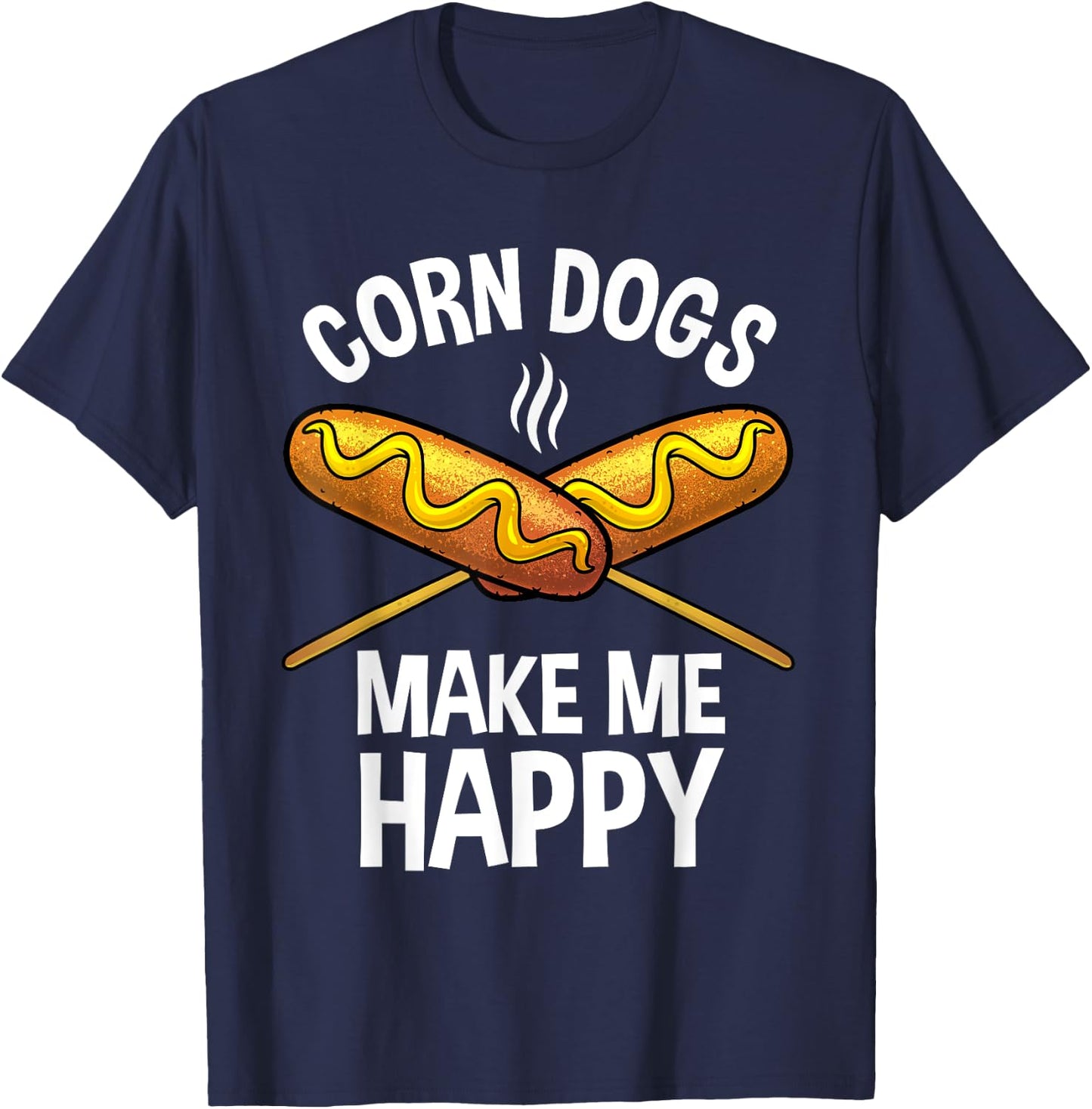 Funny Corn Dog Women Kids Corn Dog Hot Dog Lovers T-Shirt - T-Shirt | Navy
