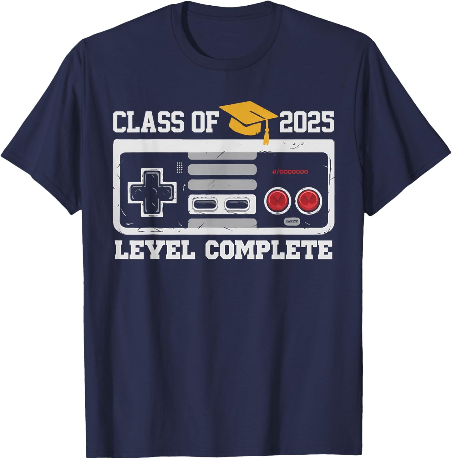 Class Of 2025 Level Complete Video Gamer Senior Graduation T-Shirt - T-Shirt | Navy