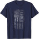 Vintage USA Distressed White Barber American Flag Barber Women Men T-Shirt - T-Shirt | Navy