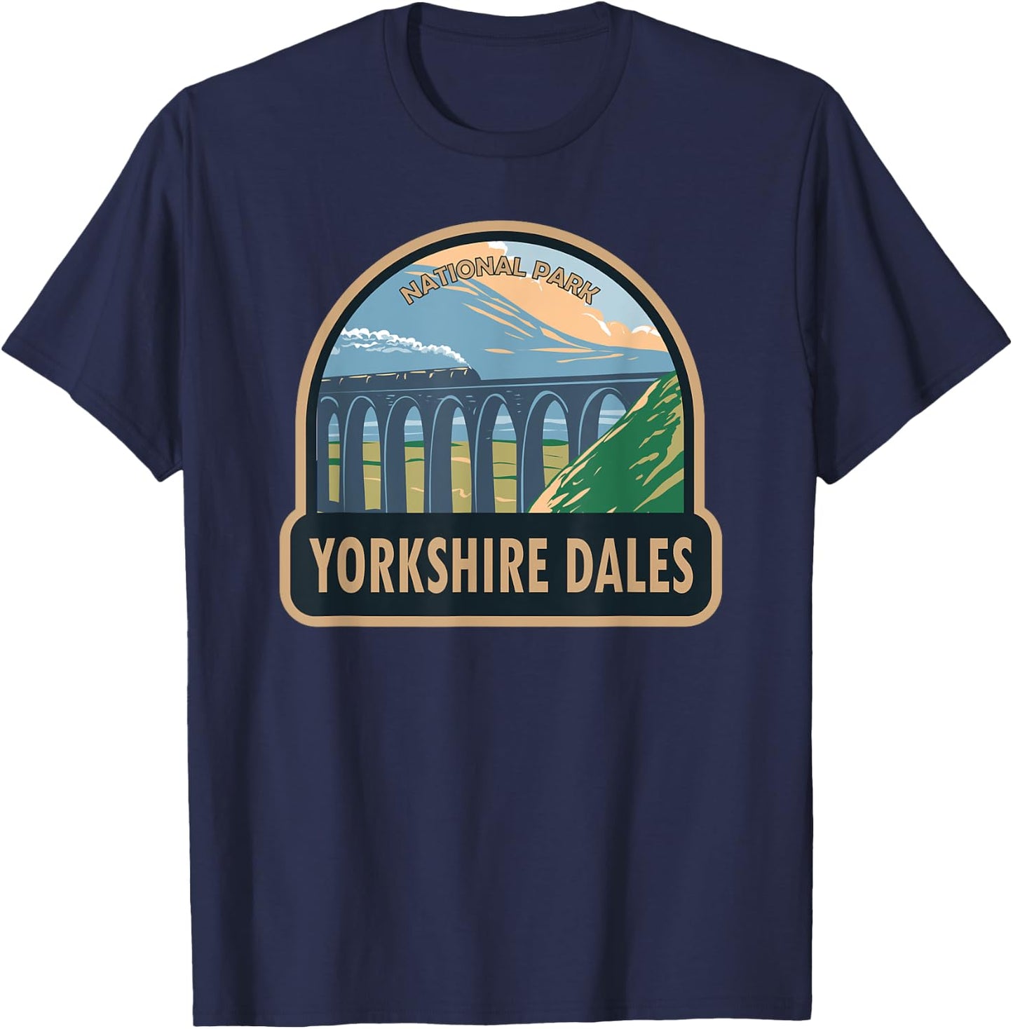 Yorkshire Dales National Park England Vintage T-Shirt - T-Shirt | Navy