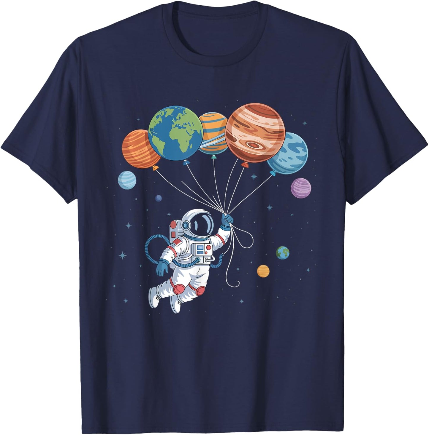 Planet Astronaut Space Science Moon Design T-Shirt - T-Shirt | Navy