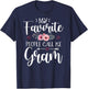 My Favorite People Call Me Gram Shirt Floral Mother's Day T-Shirt - T-Shirt | Navy