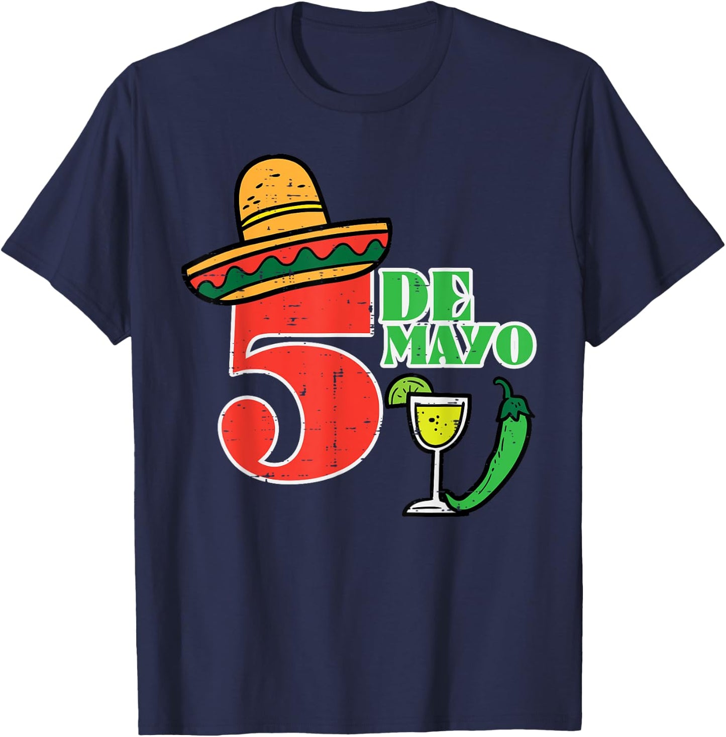 Cinco De Mayo 5 Cinco De Mayo Mexican Fiesta Party Men Women T-Shirt - T-Shirt | Navy