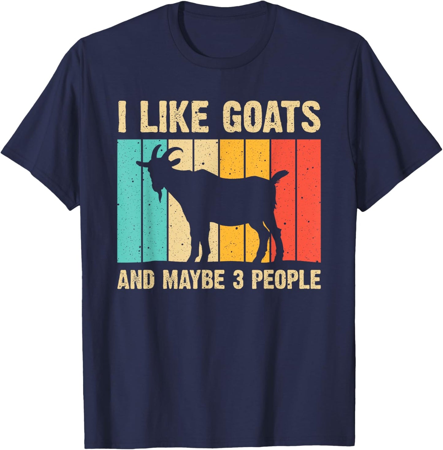 Funny Goat Art Women Kids Farming Goat Lover Stuff T-Shirt - T-Shirt | Navy