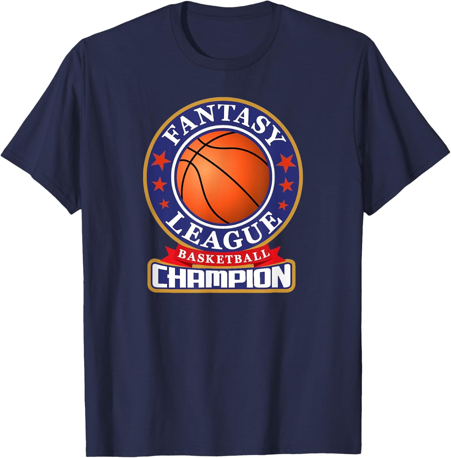 Fantasy Basketball League Champion Victory Trophy T-Shirt - T-Shirt | Navy