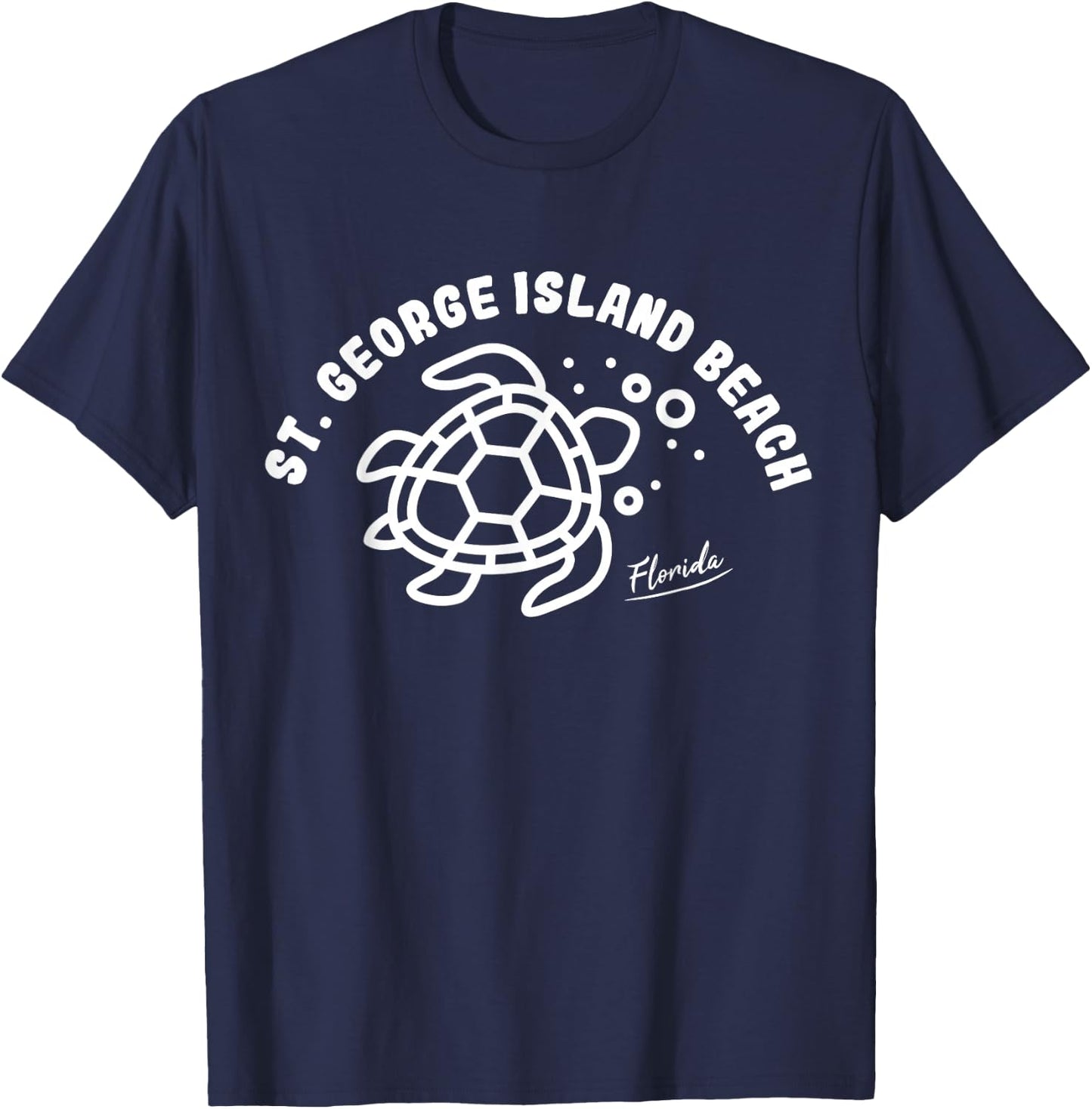 St. George Island Beach Florida Sea Turtle Souvenir T-Shirt - T-Shirt | Navy