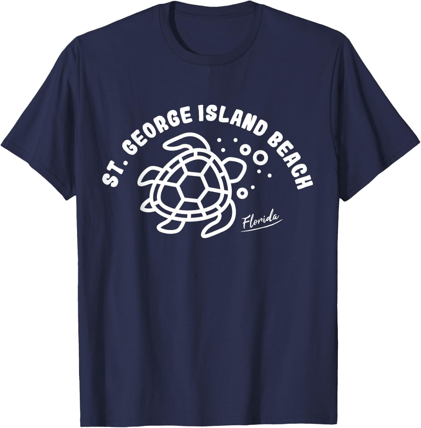 St. George Island Beach Florida Sea Turtle Souvenir T-Shirt - T-Shirt | Navy
